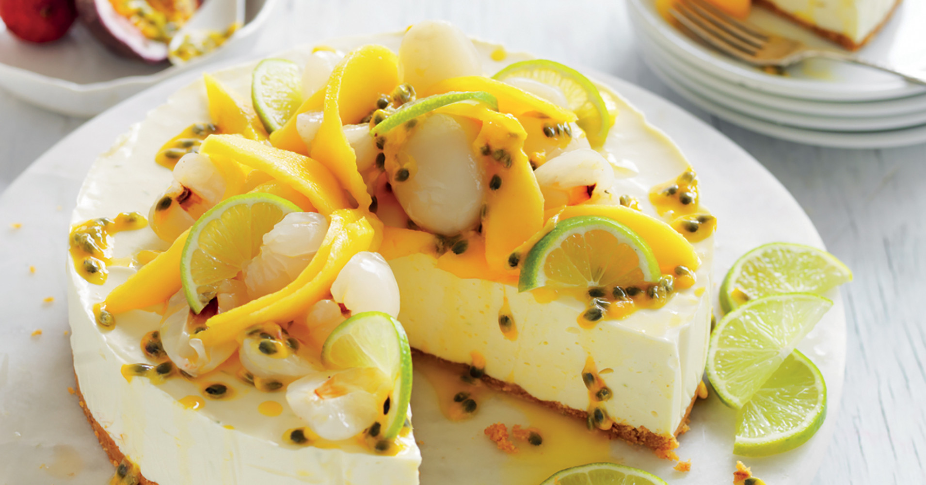 No-bake Lime Cheesecake with Summer Fruits Topping